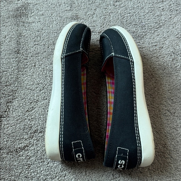 Crocs Melbourne II Short Vamp Black Slip On Canvas Shoes SIZE 8 - Picture 8 of 8